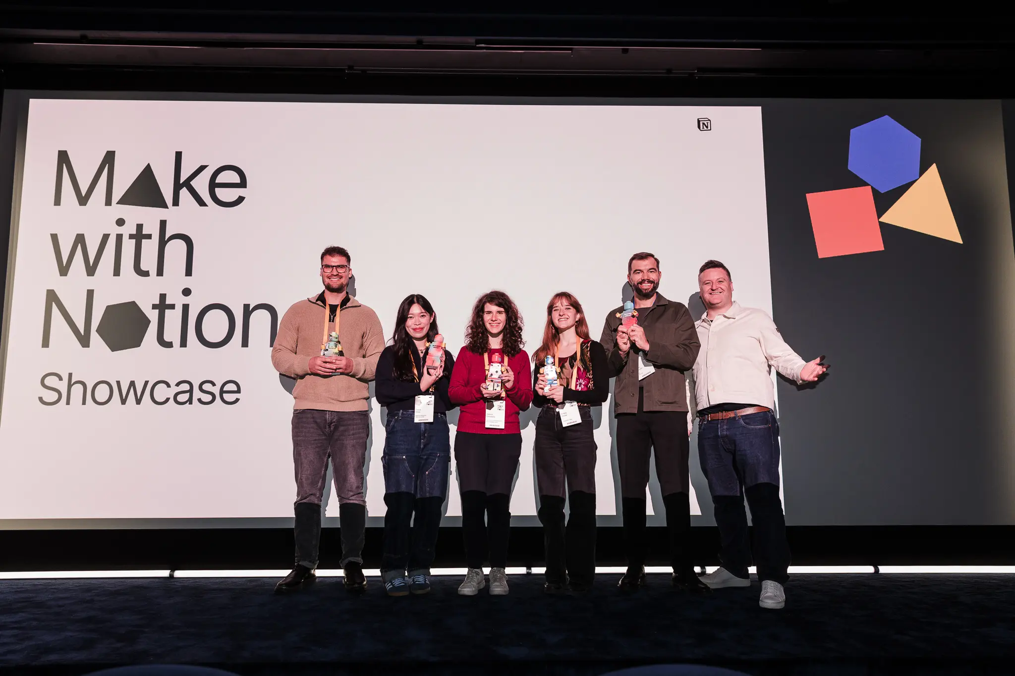 Customer recognition recipients from Make with Notion Showcase Berlin.